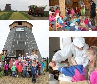 Besuch der Burgzwerge der Kita Greiffenberg an der Windmühle