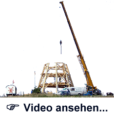 Achtkant der Windmühle Greiffenberg wird aufgebaut